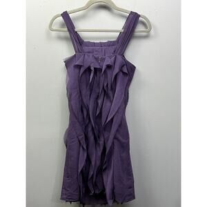 White by Vera Wang Dress Womens Size 2 Purple Cocktail Sleeveless‎ Ruffle front